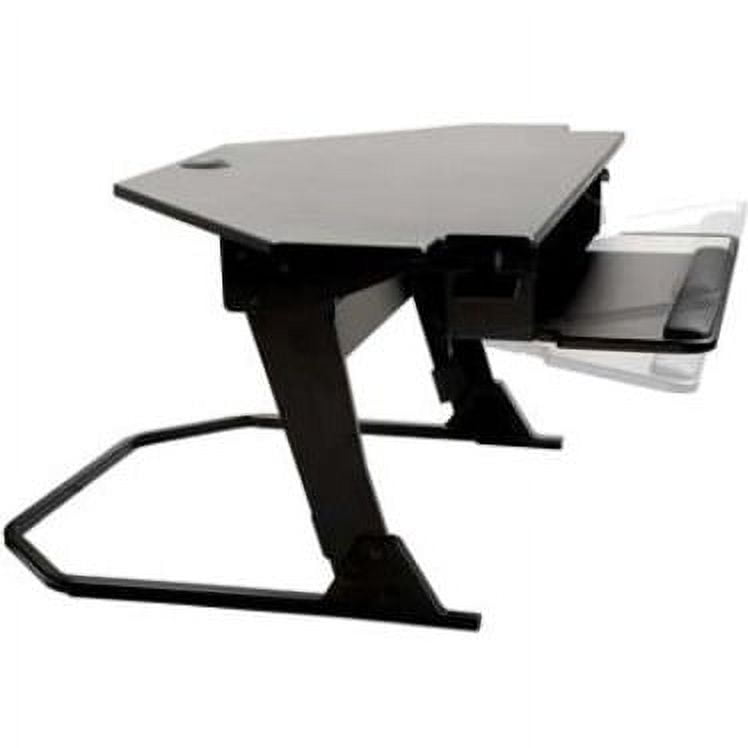 ErgoFlex Black Corner Sit/Stand Desk with Gel Wrist Rest and Mouse Pad