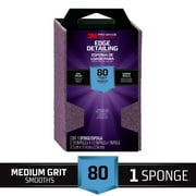 3M Pro Grade Precision Sanding Block, Edge Detailing, 2.875 in. x 4.5 in. x 1 in., 80 Grit, Medium, 1 Sponge