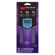 3M Pro Grade Precision Sandpaper, No-Slip Grip Backing, 3 2/3 in x 9 in, 180 Grit, 6 Sheets