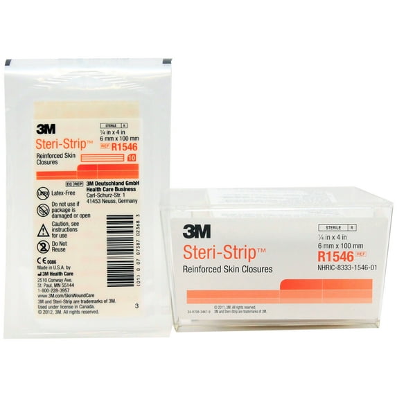3M R1546 Steri-Strip Skin Closure Strips - 1/4" x 4" - Box of 50