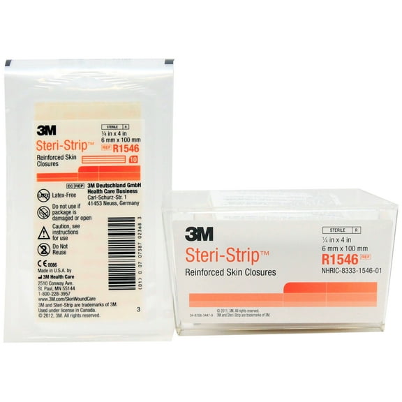 3M R1546 Steri-Strip Skin Closure Strips - 1/4" x 4" - Box of 50
