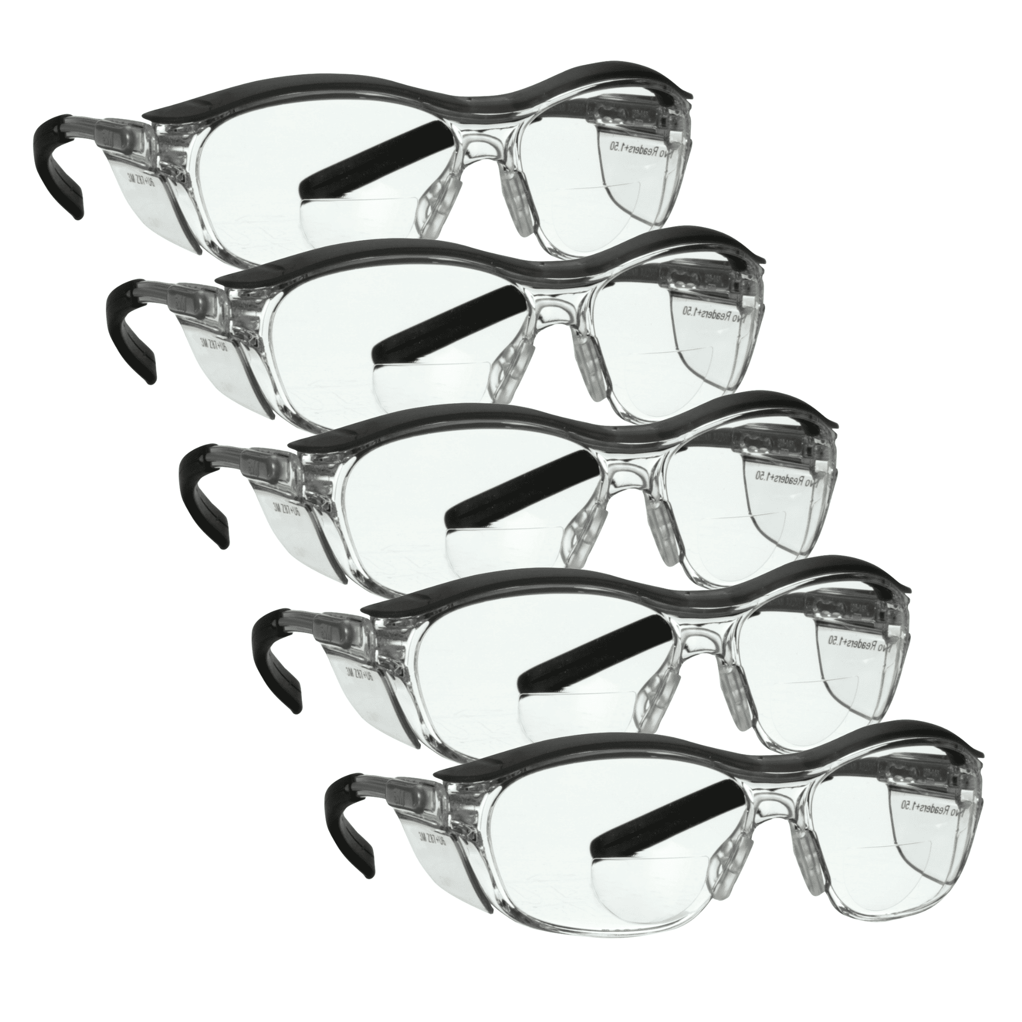 3M Readers Safety Glasses, 91191H1-C, +1.5 Blk Frm, Clr Lens