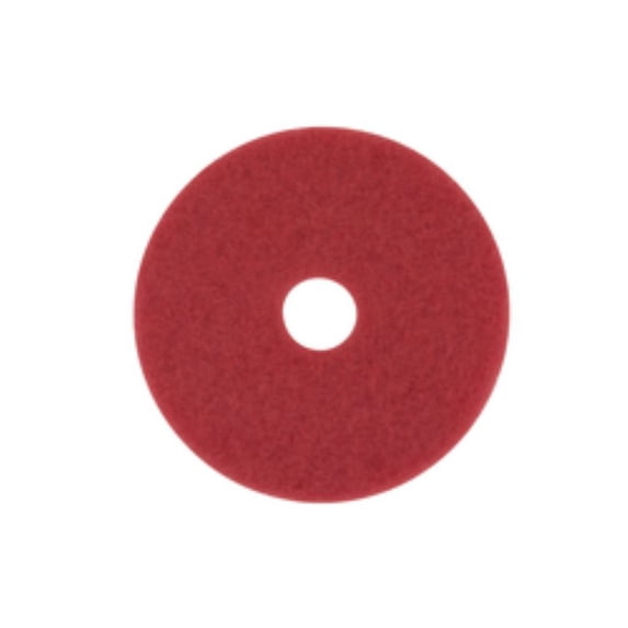 3M Red Buffer Pad 5100, 16" Floor Buffer, Machine Use (Case of 5)