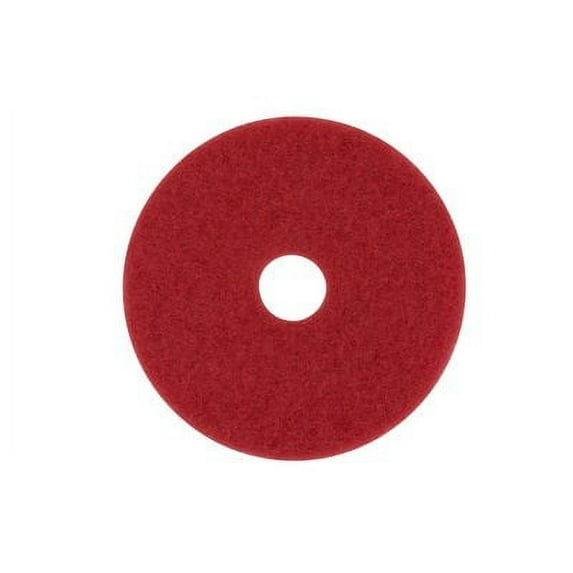 3M Red Buffer Pad 5100, 18" Floor Buffer, Machine Use (Case of 5)