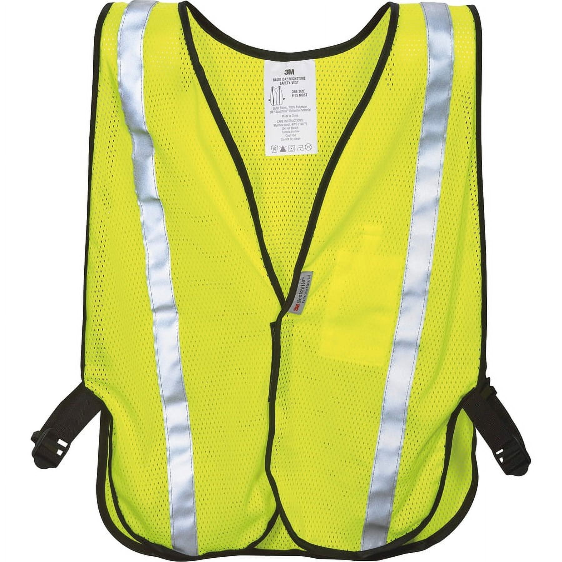 3M Reflective Safety Vest - Visibility Protection - Polyester - Yellow - Lightweight, Reflective, Adjustable Strap, Breathable, Hook & Loop Closure, Pocket - 1 Each 3M Reflective Safety Vest - Visibility Protection - Polyester - Yellow - Lightweight, Reflective, Adjustable Strap, Breathable, Hook & Loop Closure, Pocket - 1 Each