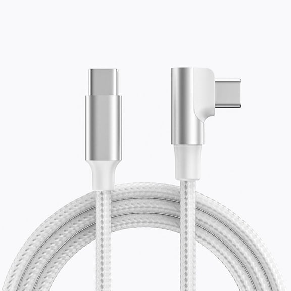 3M Right Angle USB C to USB C Cable, 60W PD 5A Fast Charging Braided Charger Cord, Compatible with iPhone 15 Series Samsung Galaxy Huawei Laptops, 1/2/3 Meter Optional