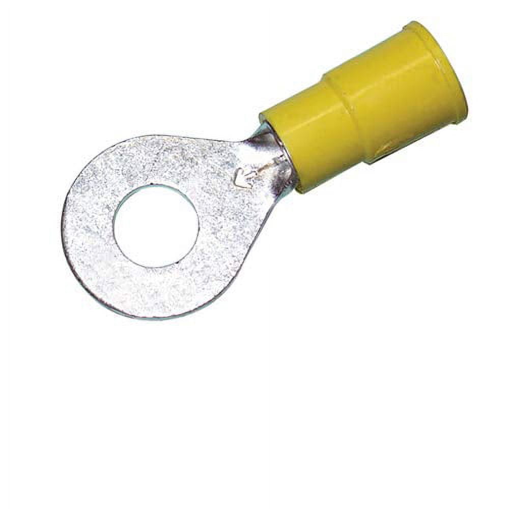 3M Ring Terminal Vinyl Insulated 1/4” Yellow 10-12 Gauge - 100PK