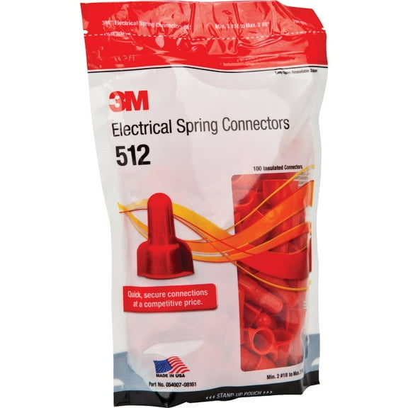 3M SG-R BAG Secure Grip Wire Connector 14/3-AWG 8/2-AWG Red 500/Bag
