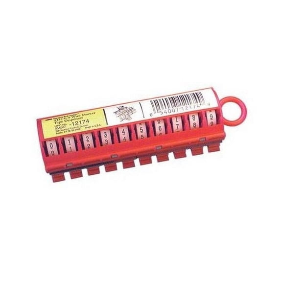 3M STD-0-9 -  Wire Marker, Numbered Tape, 10-Roll Dispenser, Pre Printed