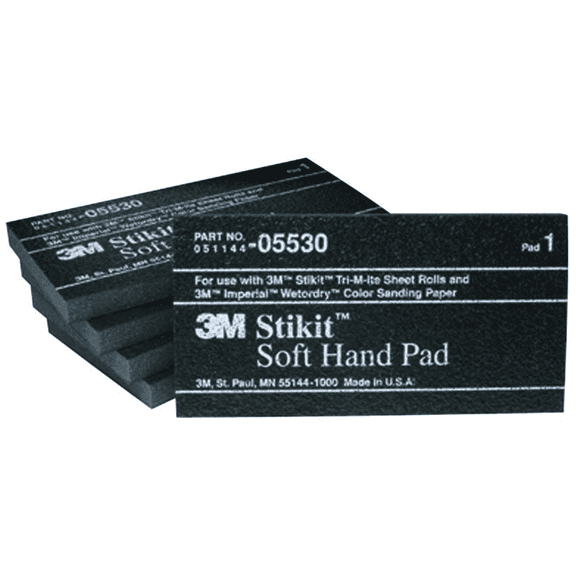 3M Stikit Soft Hand Pad, 05530, 2-3/4 in x 5-1/2 in x 3/8 in