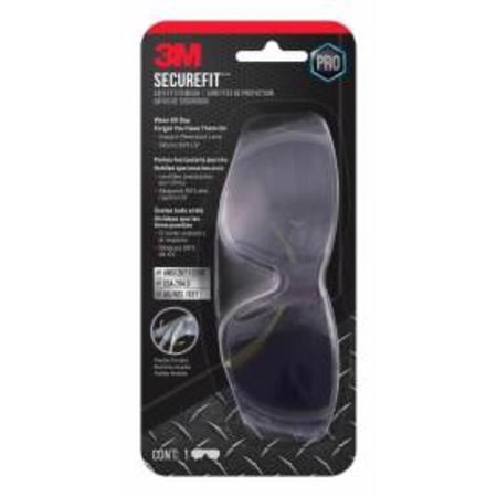 3M Safety Glasses, SecureFit 400 Series Protective Eyewear, Clear Lens, Anti-Fog, SF401AF