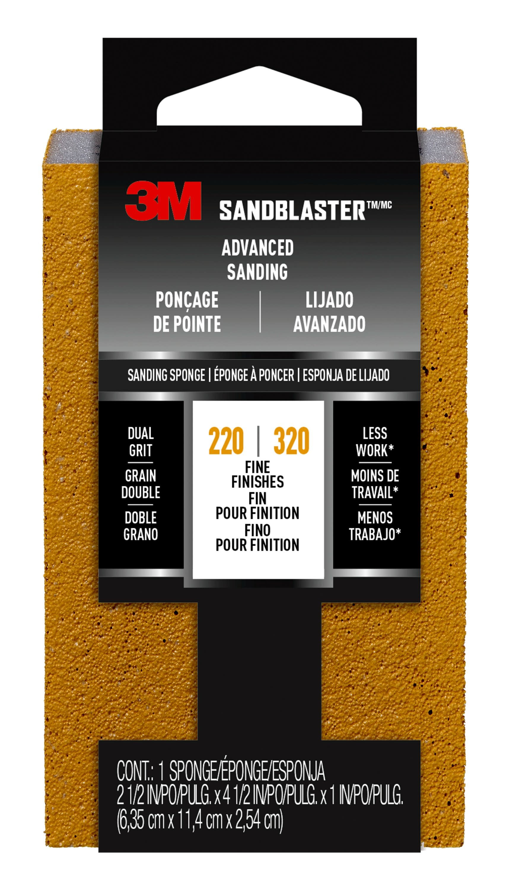 3M SandBlaster Advanced Sanding Dual Grit Block Sanding Sponge 220/320