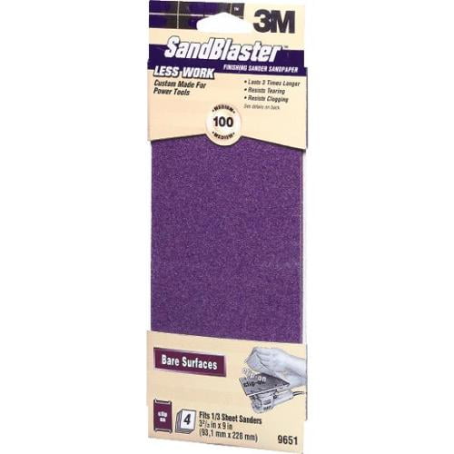 3M Sandblaster Power Sanding Sheets 100-Grit 3-2/3" x 9" 9651