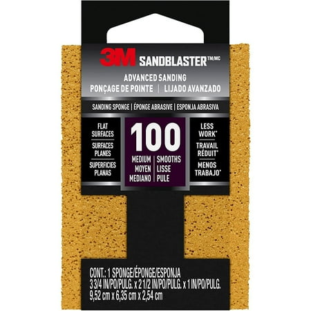 3M 20908-100 100 Grit Sandblaster™ Bare Surface Sanding Sponge Block
