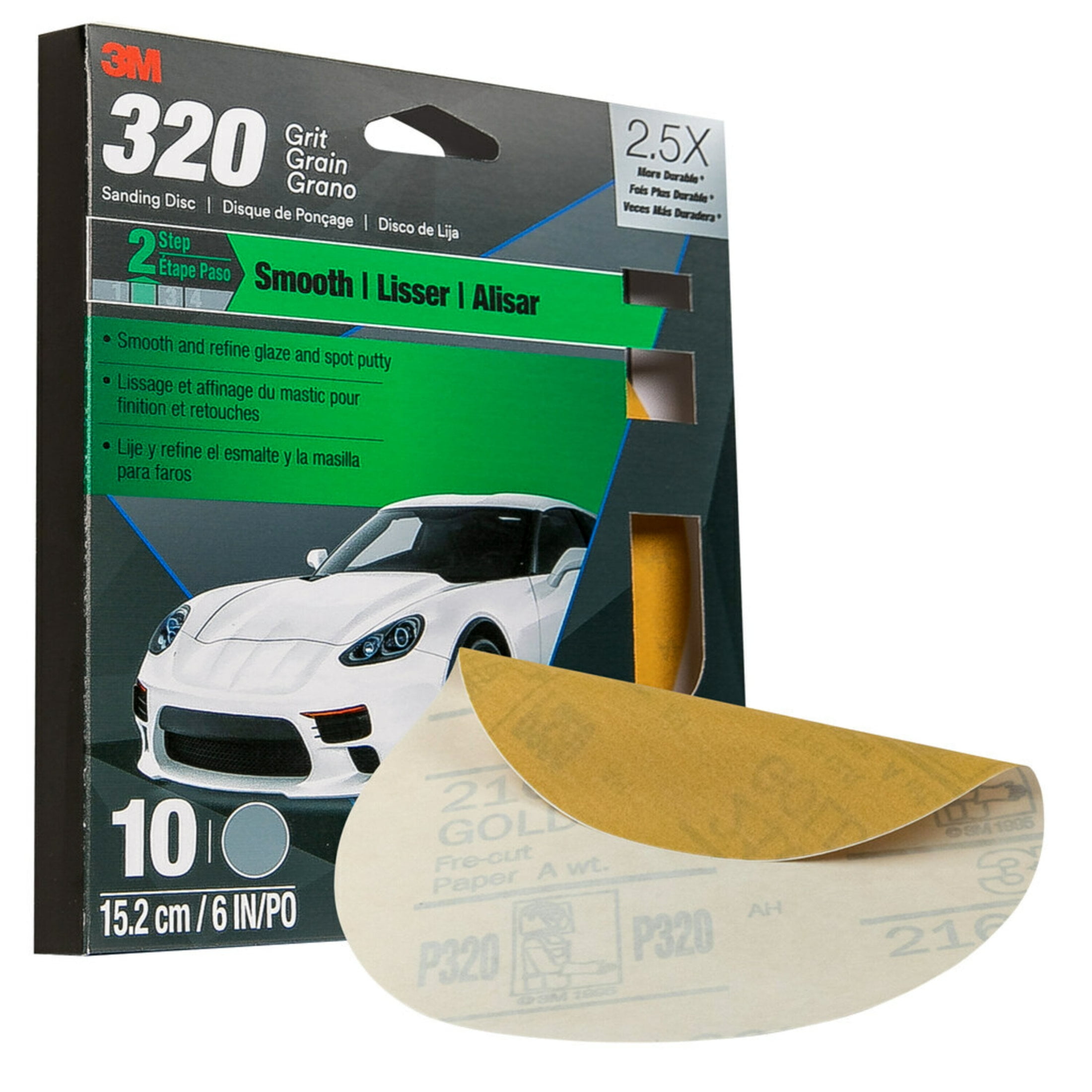 3M Sanding Discs with Stikit Attachment 31446 6 in 320 grit 10 pack Walmart