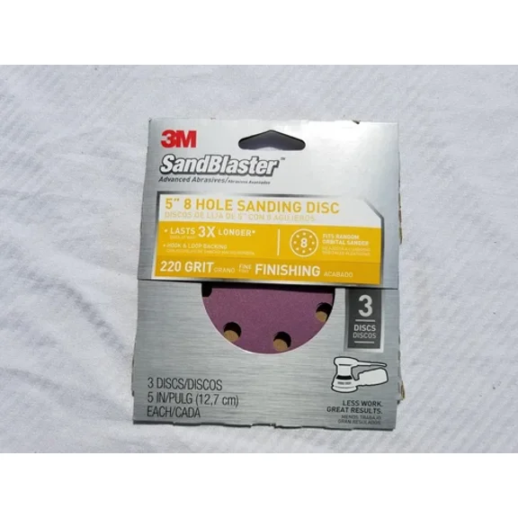 3M Sanding Disks 5 Inch 220 Grit Sandblaster Pack Of 3 Discs 9525Sb Es