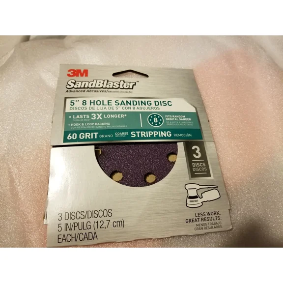 3M Sanding Disks 5In 5 Hole Medium Discs 80 Grit Pack Of 3 Sandblast 9422Ses 30