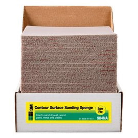 3M Sanding Pad 904-ESF, Contour Surface, 4 1/2 in x 5 1/2 in x 3/16 in, Super Fine, Bulk, 24/cs