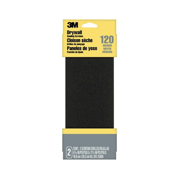 3M Drywall Sanding Screens, Medium Grit, 4 3/16 in. x 11 1/4 in., Medium Grit, 9090NA-DC, 2 Pack