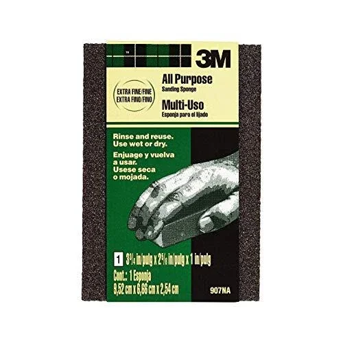 3M Sanding Sponge, 907-Esf, Dual Grit Block, 3 3/4 In X 2 5/8 In X 1 In (9,52 C