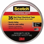3M Scotch #35 Electrical Tape, Red, 0.75 in. x 66 ft.