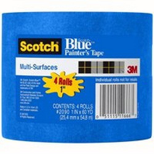 3M Scotch Blue 1.88 in. W x 60 yd. L Blue Medium Strength Painter's Tape 6 pk — Interior & Exterior Use, Professional Finish