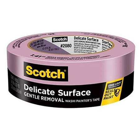 3M Scotch-Blue 2080 Safe-Release Delicate Surfaces Painters Masking Tape, 19 lbs/in Tensile Strength, 60 yds Length x 1-1/2" Width, Blue Pack of 4