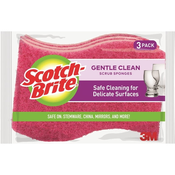 3M Scotch-Brite Delicate Care Scrub Sponge 3/Pkg, Count