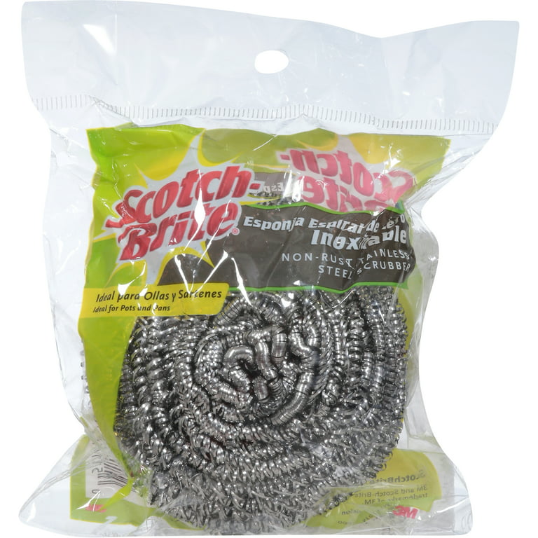 Scotch-Brite Stainless Steel Scrubbers, Durable, Ideal for Uncoated  Cookware, 16 Scrubbers
