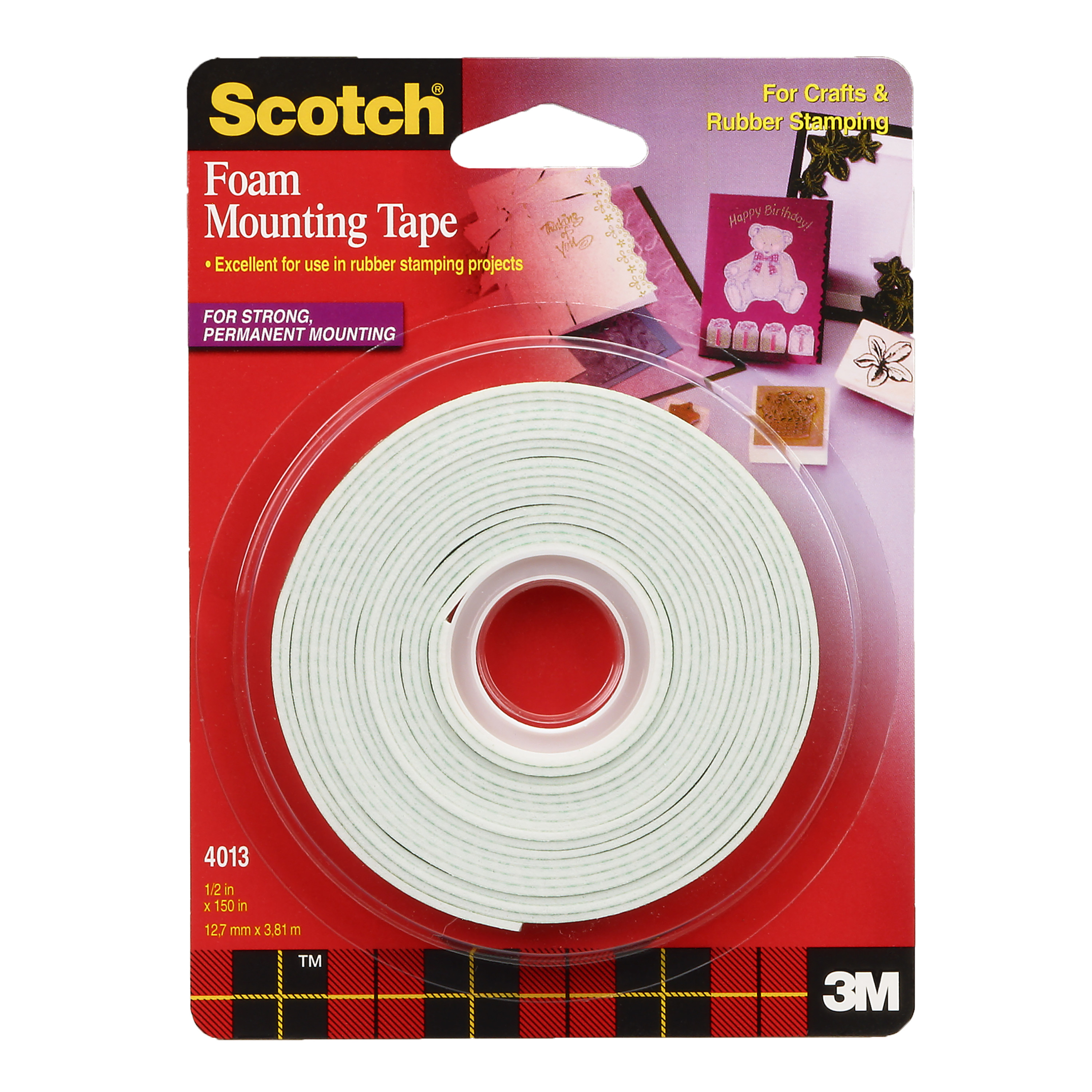 3M Scotch Craft Mounting and Rubber Stamping Foam Tape, 1/2" x 150" - image 1 of 2