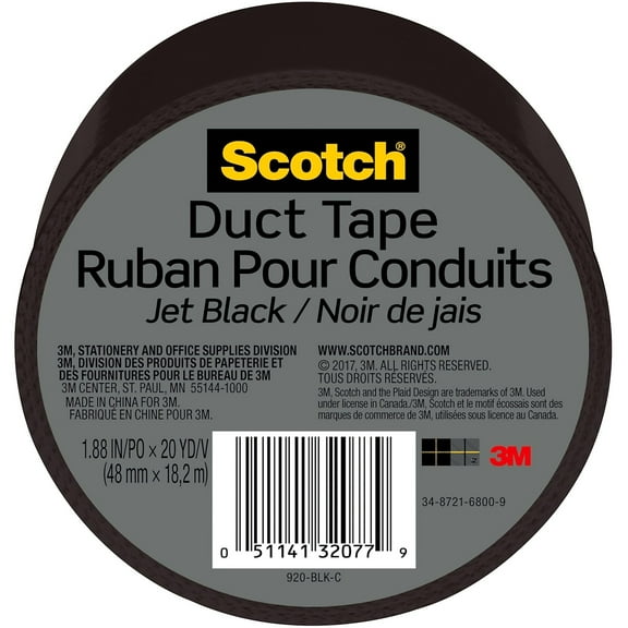 Scotch 1.88 in. W X 20 yd L Black Solid Duct Tape