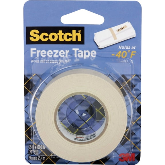 3M Scotch Freezer Tape - Writable Surface, Easy Tear, Temperature Resistant - 0.75 in x 1000 in