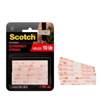3M Scotch Heavy-Duty Fasteners, Clear, 1" x 3" Strips
