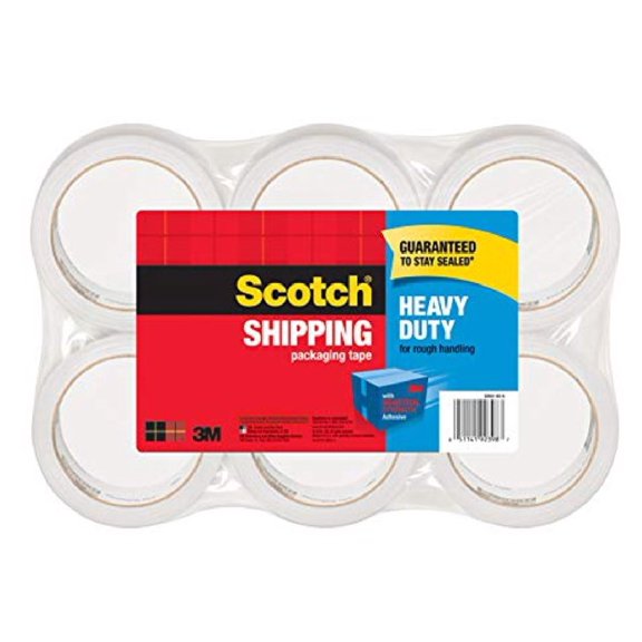 3M Scotch Heavy Duty Instant Adhesion Shipping Packing Tape, 3 in