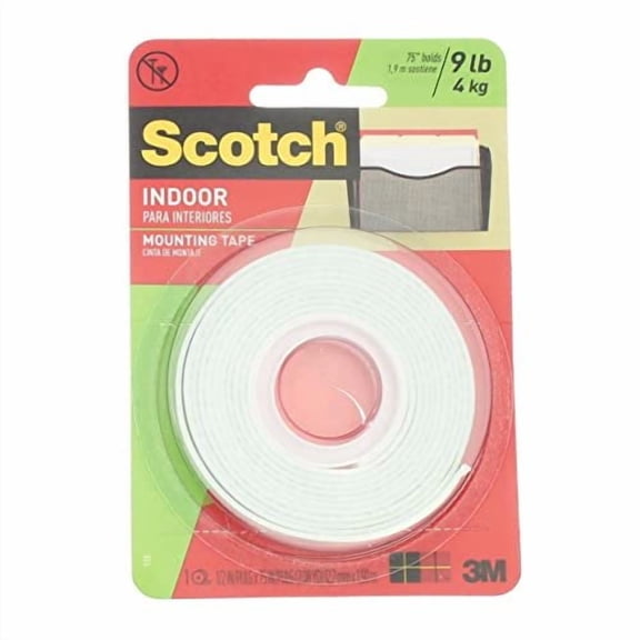 3M Scotch Indoor Mounting Tape .5 x 75 inch Pack of 10