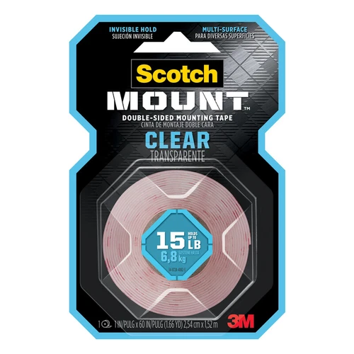 3M Scotch-Mount Double Sided 1 In. W X 60 In. L Mounting Tape Clear
