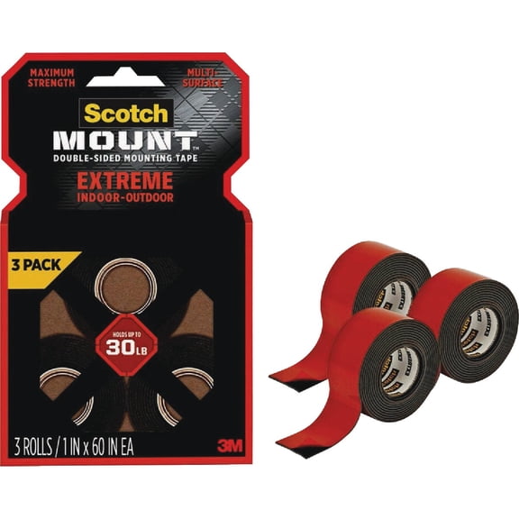 3M Scotch Mount Extreme Double-Sided Mounting Tape - Pack of 8
