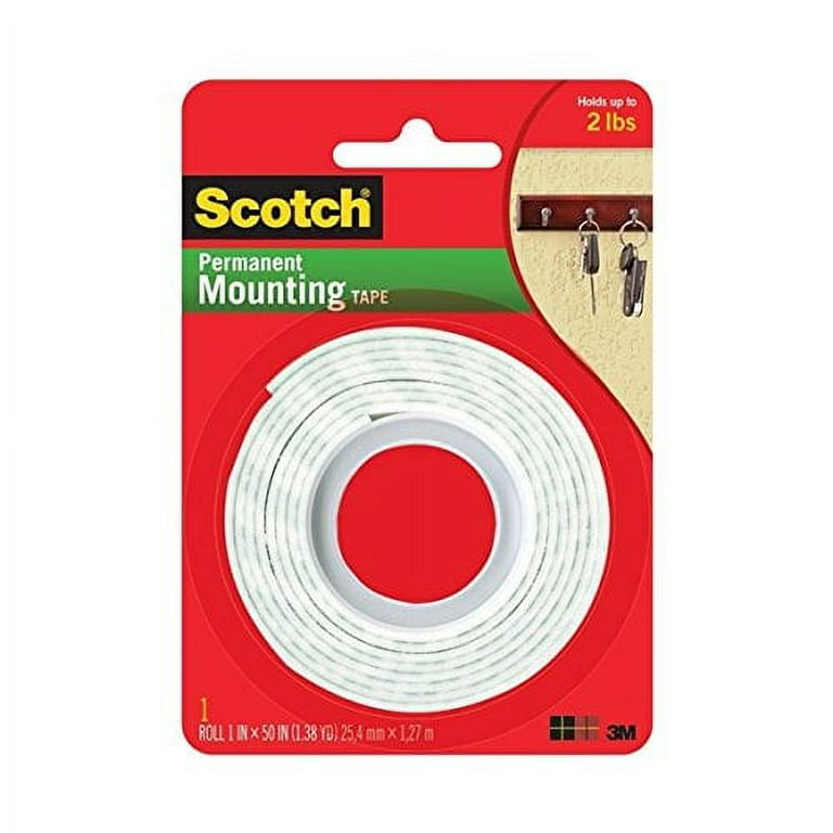 PERMANENT STRONG DOUBLE SIDE STICK FOAM MOUNTING TAPE WALL-MOUNT 3.6 YDS 1  WIDE