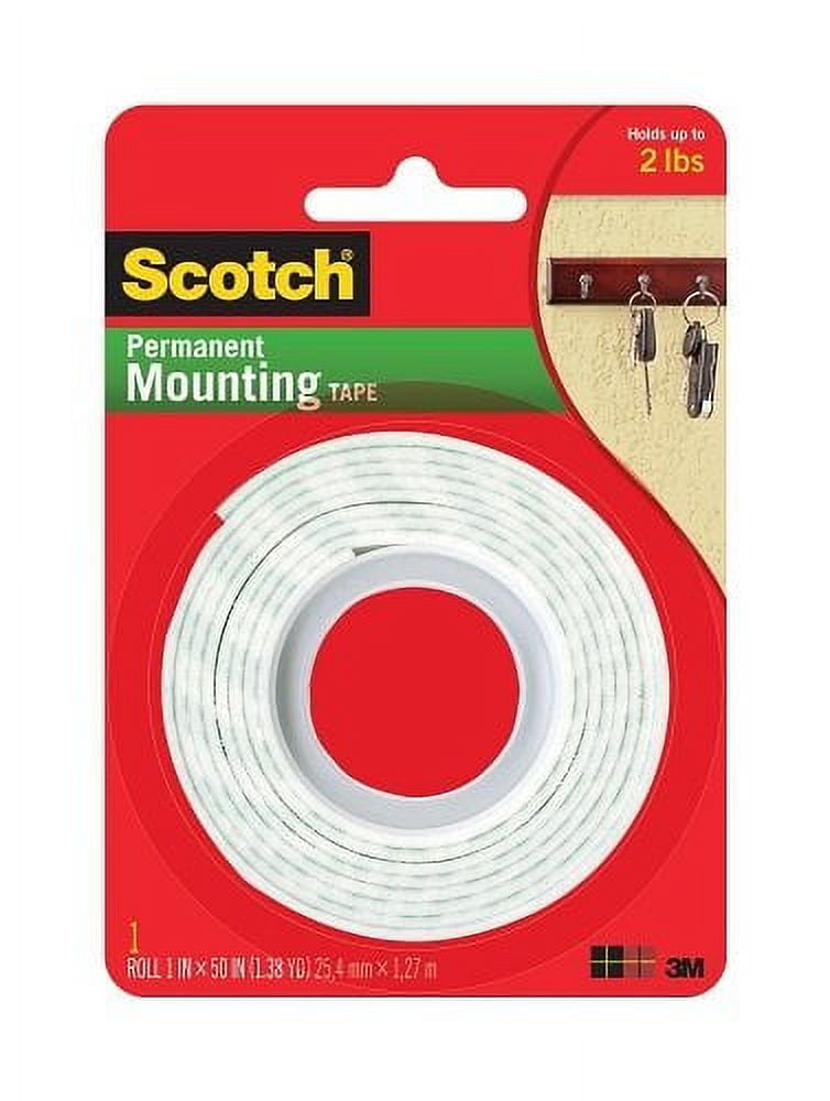 3M Scotch Mounting Tape 114, Heavy Duty, 1 inch X 50 inches (Pack of 3