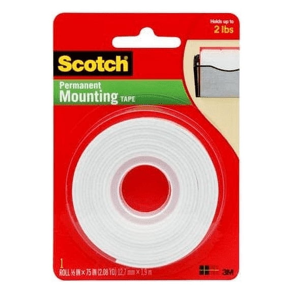 3M Scotch Mounting Tape, .5-Inch by 75-Inch
