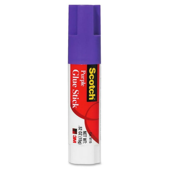3M Scotch Permanent Glue Stick, Purple, .52 oz.