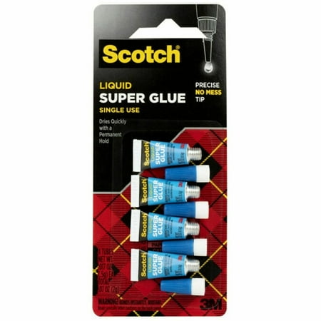 3M Scotch Single-Use Super Glue, 4/Pkg.