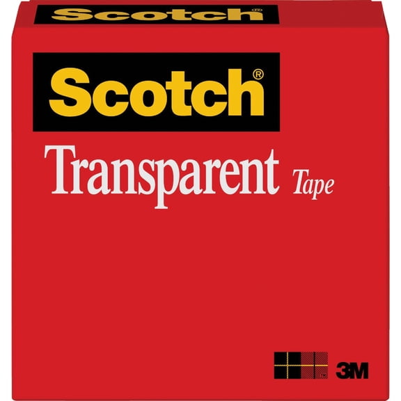 3M Scotch Transparent Tape, 1/2 x 2592, 1/Roll Model 600