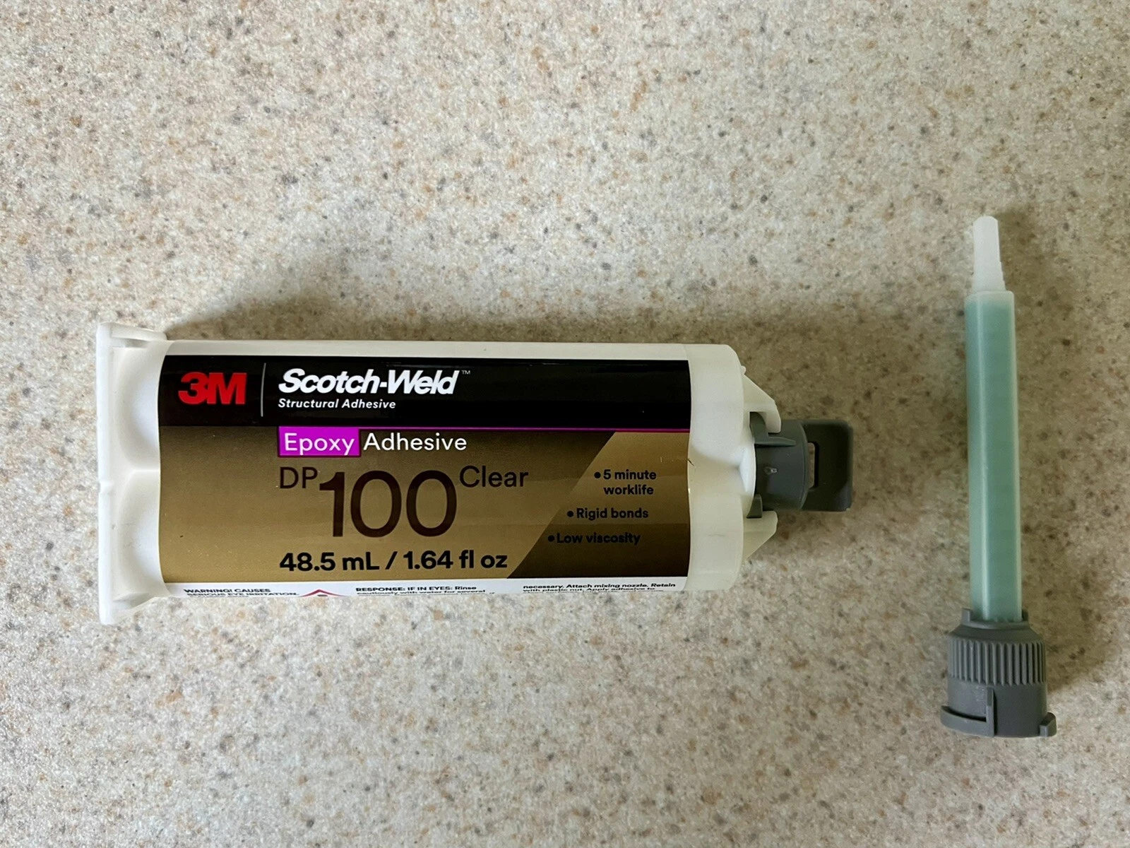 3M Scotch-Weld Epoxy Adhesive Dp100 Clear, 1.64 Oz W/ (1) 1:1 Mixing Nozzle