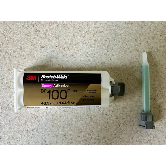 3M Scotch-Weld Epoxy Adhesive Dp100 Clear, 1.64 Oz W/ (1) 1:1 Mixing Nozzle