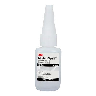 3M Scotch-Weld Plastic & Rubber Instant Adhesive PR Gel, Clear, 20 Gram Tube