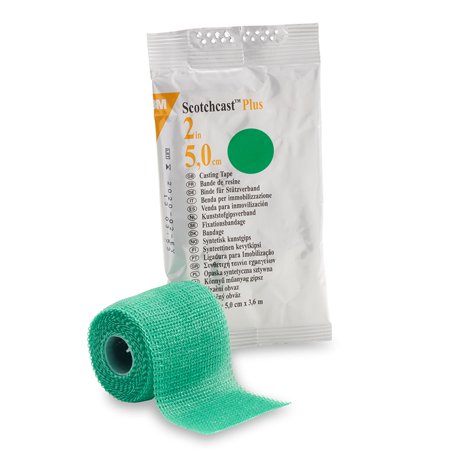 3M Scotchcast Plus Cast Tape 2 Inch X 12 Foot Green 82002G, 10 Ct