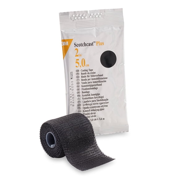 3M Scotchcast Plus Cast Tape 2 Inch X 12 Foot Black 82002A, 10 Ct
