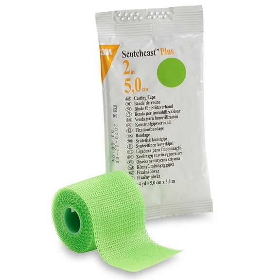 3M Scotchcast Plus Cast Tape 2 Inch X 12 Foot Green 82002V, 10 Ct