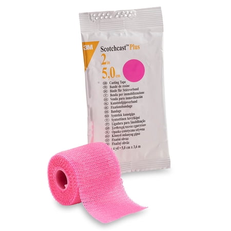3M Scotchcast Plus Cast Tape 2 Inch X 12 Foot Pink 82002X, 1 Ct